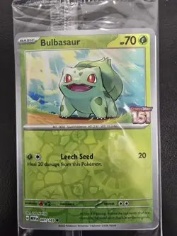 Bulbasaur 001/165 Pokemon TCG Scarlet & Violet 151 Best Buy Stamped Promo Sealed - Image 1