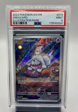 GREAVARD 2023 Scarlett & Violet 214/198 SVI EN LLUSTRATION RARE PSA 10 Pokemon - Image 1