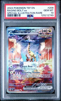 2024 Pokemon Temporal Forces Raging Bolt ex SIR 208/162 PSA 10 - Image 1