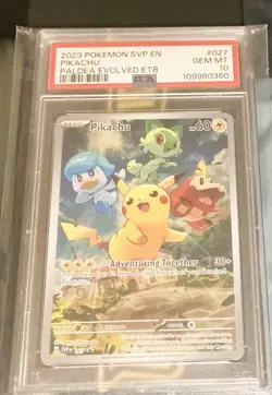 Pokemon Pikachu TCG Full Art Holo Promo Card SVP Black Star #27 PSA 10 - Image 1