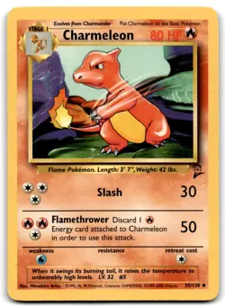 Charmeleon 2000 Pokemon Base Set 2 Uncommon #35/130 - LP - Image 1