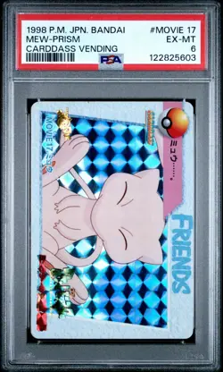 1998 POKEMON JAPANESE BANDAI CARDDASS VENDING MOVIE 17 MEW-PRISM PSA 6 - Image 1