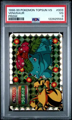 1998-99 POKEMON TOPSUN VS #003 VENUSAUR PRISM PSA 3 - Image 1