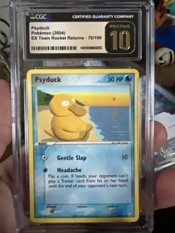 Pokemon CGC PRISTINE 10 EX Team Rocket Returns Psyduck 70/109 - Image 1