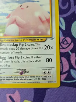 Pokemon TCG Neo Destiny Unlimited Chansey 31/105 Near Mint - Image 4
