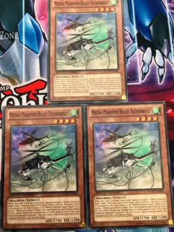 Yugioh Mecha Phantom Beast Tetherwolf WGRT-EN060 Common NM x3 Play Set - Image 1