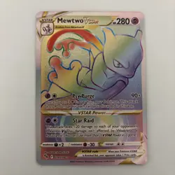 Pokemon Mewtwo VSTAR TCG Rainbow Secret Rare Card 079/078 - Image 1