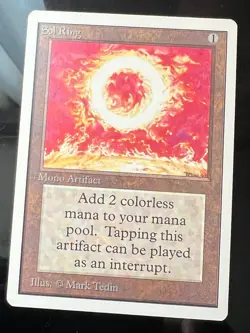 Magic the Gathering MTG Unlimited Sol Ring NM- (Beta Bob) - Image 1