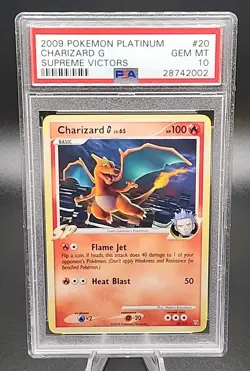 PSA 10 Gem Mint 2009 Pokemon Platinum Supreme Victors Charizard G Non-Holo #20 - Image 1