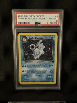 2000 POKEMON ROCKET #3 DARK BLASTOISE-HOLO RARE SWIRL PSA 8 - Image 2