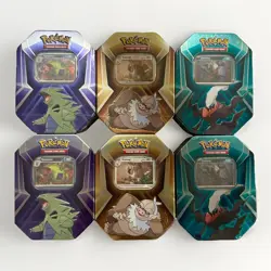 6 x Triple Whammy Collector Tin Case (2 Complete Sealed Tin Sets) Pokemon TCG - Image 1
