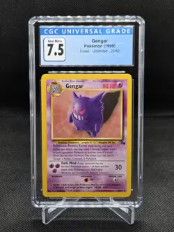 Pokemon Fossil Unlimited Gengar 20/62 CGC Near Mint+ 7.5 - Image 1