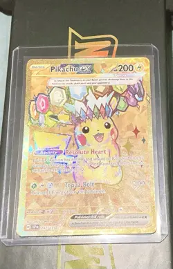 Pokemon TCG Pikachu EX Surging Sparks Holo Hyper Rare Gold 247/191 Minty - Image 1