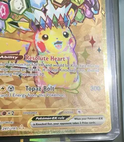 Pokemon TCG Pikachu EX Surging Sparks Holo Hyper Rare Gold 247/191 Minty - Image 2