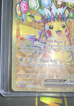 Pokemon TCG Pikachu EX Surging Sparks Holo Hyper Rare Gold 247/191 Minty - Image 3