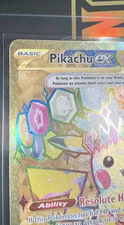 Pokemon TCG Pikachu EX Surging Sparks Holo Hyper Rare Gold 247/191 Minty - Image 4