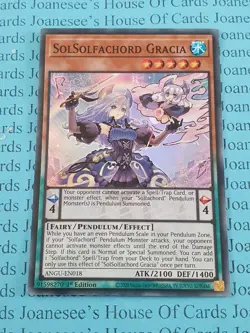 ANGU-EN018 SolSolfachord Gracia Super Rare Yu-Gi-Oh Card 1st Edition New - Image 1