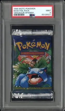 1999 Pokemon Base Set Booster Pack PSA 9 Venusaur Art Sealed Spanish - Image 1