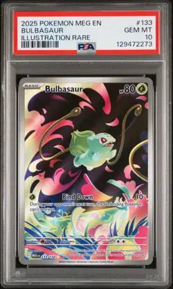 PSA 10 BULBASAUR 133/132 - 2025 POKEMON ENGLISH MEGA EVOLUTION ILLUSTRATION RARE - Image 1