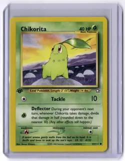 Chikorita (53) 053/111 Common 1st Edition NM Pokemon Neo Genesis - Image 1