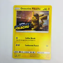 Pokemon Card Detective Pikachu SM190 Black Star Holo Promo Edition Stamped 2019 - Image 1