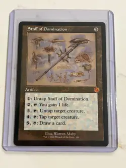 Staff of Domination - Retro Schematic Magic mtg Moderate Play, English Brothers' - Image 1