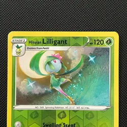 Hisuian Lilligant 010/195 Reverse Holo Card Pokemon SWSH Silver Tempest - LP - Image 2