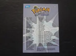 2001 Topps Pokemon Johto League Champions Checklist NNO - Image 2