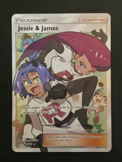 Pokemon Card Jessie & James 68/68 Hidden Fates Full Art Card Near Mint English - Image 1