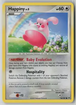 Happiny 76/127 Pokemon TCG Platinum Common Lightly Played Card (LP) 1 - Image 1