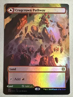MTG / Cragcrown Pathway / ZNR / #287 / FOIL (Borderless) / Rare / NM - Image 1