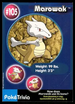 Pokemon Tcg Marowak #105 Pokemon Burger King LP - Image 1