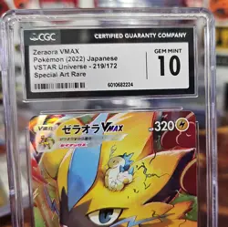 2022 ZERAORA VMAX SAR 219/172 Vstar Universe JAPANESE POKEMON CGC GEM MINT 10 - Image 2