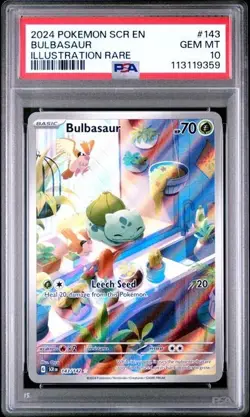 Pokemon Bulbasaur 143/142 Sv07 Stellar Crown Illustration Rare PSA 10 - Image 2