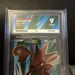 2016 Pokemon XY Breakpoint Scizor EX 119/122 Full Art Ultra Rare Ace 9 - Image 3
