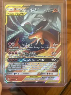 Pokemon TCG Reshiram & Charizard GX 20/214 Sm-Unbroken Bonds Tag Team Holo Card - Image 1