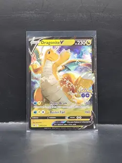 Pokemon GO Dragonite V 292/S-P Japanese Stamped Holo Promo Card Mint - Image 1