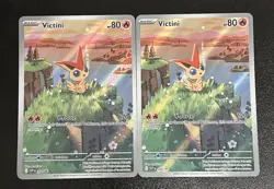 2x 208 Sv: Victini Scarlet & Violet Promo Cards Holo - Image 1
