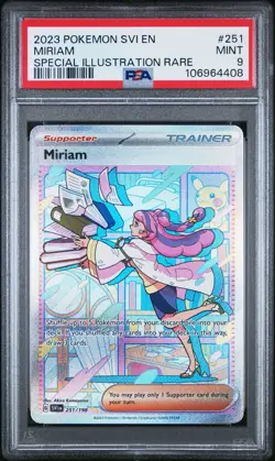 PSA 9 Miriam 251/198 SIR Scarlet & Violet Alt Art Trainer Pokemon Card - Image 1