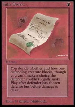 MTG English False Orders Light Play Normal Alpha - Image 1