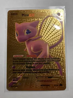 Mew Ex Gold Foil Pokemon Card Fan Art Display Card - Image 1