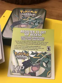 Pokemon Emerald Collector's Tin Box with VIP Card and Inserts - Image 3