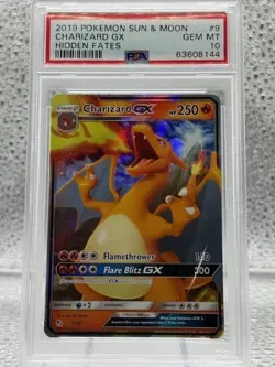 Charizard GX 9/68 Ultra Rare Sun & Moon Hidden Fates 2019 Pokemon TCG - PSA 10 - Image 1