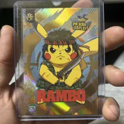 Rambo (Pikachu) #E25 - Gold Holo Box Hit Electric Pikachu Cosplay - Pokemon - Image 2