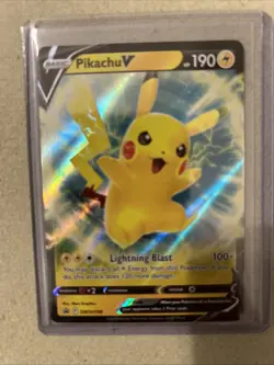 Pokemon TCG Sword And Shield Pikachu V SWSH198 Black Star Promo - Image 1