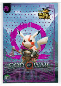God Of War (Pikachu) #E16 - Pink Holo Box Hit Electric Pikachu Cosplay Pokemon - Image 1