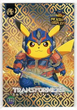 Transformers (Pikachu) #E22 - gold Holo Box Hit Electric Pikachu Cosplay Pokemon - Image 1