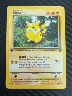 Pokemon TCG Pikachu Jungle 60/64 Regular 1st Edition Common DMG - Image 1
