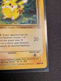 Pokemon TCG - Pikachu #60/64 1st Edition Jungle WOTC - MP - Image 5