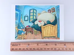 Snorlax Munchlax Pokemon × Van Gogh Museum Postcard 2023 From Japan F/S - Image 2
